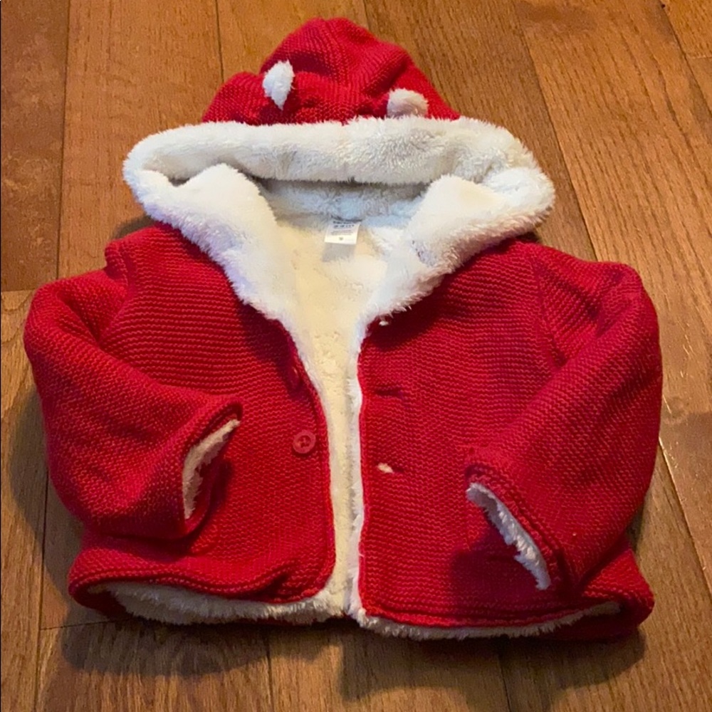 Carter’s red sweater jacket